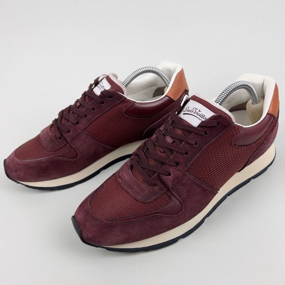 Louis Vuitton Abbesses low top trainer red suede mesh 8 LV or 9 US 42 EUR GO1106 - Picture 7 of 13